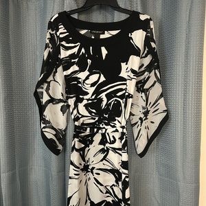 Women black and white dress